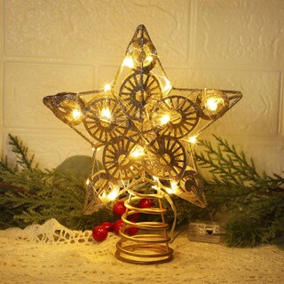 Foto 5 | Foto 5 | Decoración Para Árbol De Navidad Juegoal Star Con 20 Luces Led Doradas - Venta Internacional.