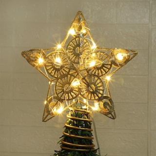 Foto 7 | Foto 7 | Decoración Para Árbol De Navidad Juegoal Star Con 20 Luces Led Doradas - Venta Internacional.