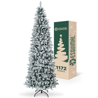 Foto 1 | Foto 1 | Árbol De Navidad Esquimal Pino Tipo Lápiz 2.20m Verde Nevado