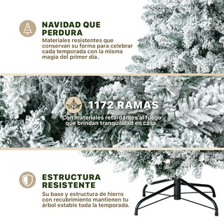 Foto 3 | Foto 3 | Árbol De Navidad Esquimal Pino Tipo Lápiz 2.20m Verde Nevado