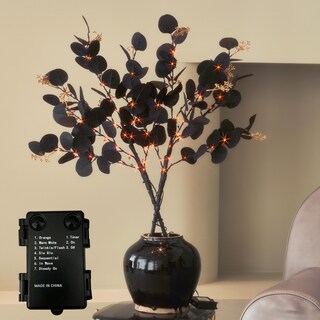 Foto 1 | Foto 1 | Ramas De Árbol De Halloween Con Luces Hairui Black Eucalyptus 80l - Venta Internacional.