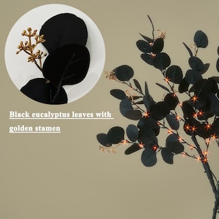 Foto 2 | Foto 2 | Ramas De Árbol De Halloween Con Luces Hairui Black Eucalyptus 80l - Venta Internacional.