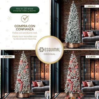 Foto 6 | Foto 6 | Árbol De Navidad Esquimal Pino Tipo Lápiz 1.80m Verde Nevado