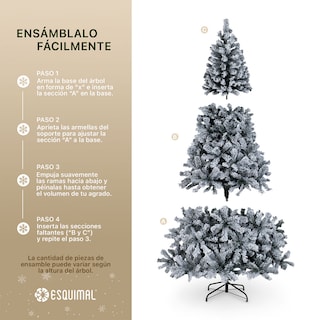 Foto 5 | Foto 5 | Árbol De Navidad Esquimal Pino Nevado Verde 1.80m Con 780 Ramas