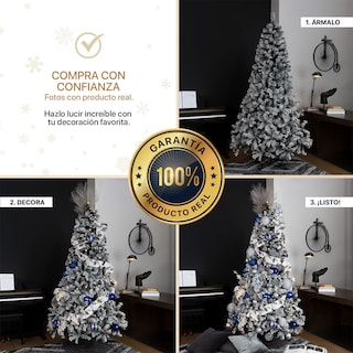 Foto 6 | Foto 6 | Árbol De Navidad Esquimal Pino Nevado Verde 1.80m Con 780 Ramas