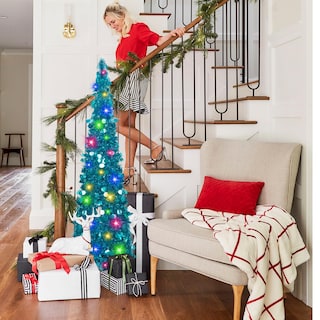 Foto 6 | Foto 6 | Árbol De Navidad Macting Desplegable De 1,5 M Con Luces Y Soporte, Color Azul - Venta Internacional.