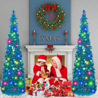 Foto 7 | Foto 7 | Árbol De Navidad Macting Desplegable De 1,5 M Con Luces Y Soporte, Color Azul - Venta Internacional.