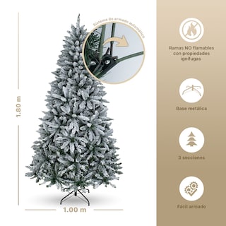 Foto 4 | Foto 4 | Árbol De Navidad Esquimal Pino Frondoso Verde Nevado 1.80m Con 780 Ramas