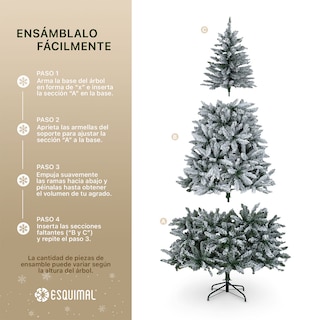 Foto 5 | Foto 5 | Árbol De Navidad Esquimal Pino Frondoso Verde Nevado 1.80m Con 780 Ramas