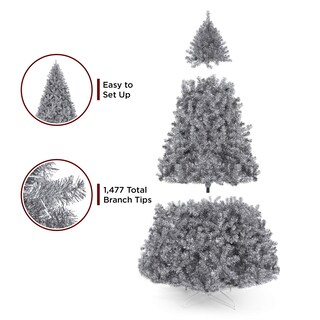 Foto 4 | Foto 4 | Árbol De Navidad Best Choice Products, Oropel Artificial Plateado De 6 Pies - Venta Internacional.