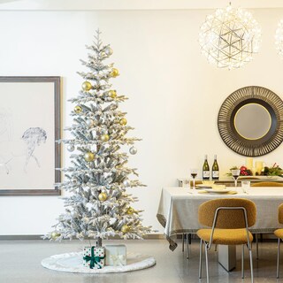 Foto 4 | Foto 4 | Árbol De Navidad Glitzhome Deluxe De 8 Pies, Abeto Flocado Preiluminado - Venta Internacional.