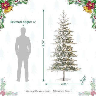 Foto 5 | Foto 5 | Árbol De Navidad Glitzhome Deluxe De 8 Pies, Abeto Flocado Preiluminado - Venta Internacional.