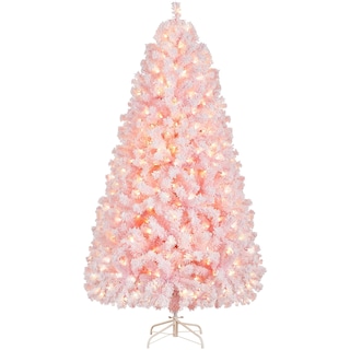 Foto 1 | Foto 1 | Árbol De Navidad Yaheetech De 6 Pies Con 250 Luces Blancas Cálidas, Color Rosa - Venta Internacional.