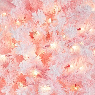Foto 3 | Foto 3 | Árbol De Navidad Yaheetech De 6 Pies Con 250 Luces Blancas Cálidas, Color Rosa - Venta Internacional.