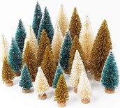 Mini Cepillo Para Botellas Christmas Trees Aerowo Con Base De Madera, 24 Unidades - Venta Internacional.
