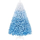 Árbol De Navidad Yaheetech De 6 Pies De Ancho Con 820 Puntas, Color Azul - Venta Internacional.