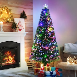 Foto 2 | Foto 2 | Árbol De Navidad Homcom Douglas Fir De 6 Pies Con 24 Luces Led, Color Verde - Venta Internacional.