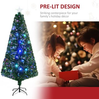 Foto 4 | Foto 4 | Árbol De Navidad Homcom Douglas Fir De 6 Pies Con 24 Luces Led, Color Verde - Venta Internacional.