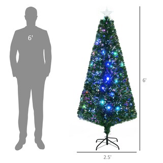 Foto 5 | Foto 5 | Árbol De Navidad Homcom Douglas Fir De 6 Pies Con 24 Luces Led, Color Verde - Venta Internacional.