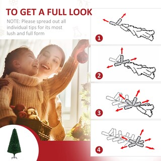 Foto 6 | Foto 6 | Árbol De Navidad Homcom Douglas Fir De 6 Pies Con 24 Luces Led, Color Verde - Venta Internacional.