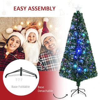 Foto 7 | Foto 7 | Árbol De Navidad Homcom Douglas Fir De 6 Pies Con 24 Luces Led, Color Verde - Venta Internacional.