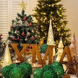 Foto 6 | Foto 6 | Árbol de Navidad Xmasexp 20 Mini Con Adornos De Pvc Verde - Venta Internacional
