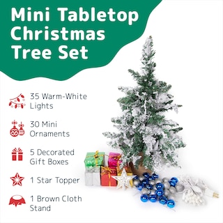 Foto 2 | Foto 2 | Mini Árbol de Navidad Prextex Flocado en Nieve con Luces y Adornos 58 cm - Venta Internacional