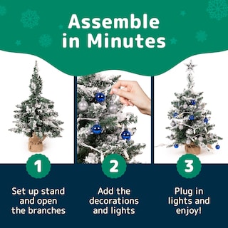 Foto 4 | Foto 4 | Mini Árbol de Navidad Prextex Flocado en Nieve con Luces y Adornos 58 cm - Venta Internacional