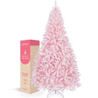 Foto 1 | Foto 1 | Árbol De Navidad Esquimal Pino Nevado Rosa 1.80m Con 780 Ramas