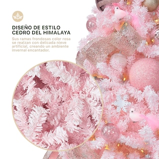 Foto 2 | Foto 2 | Árbol De Navidad Esquimal Pino Nevado Rosa 1.80m Con 780 Ramas