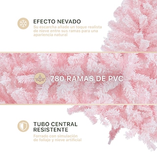 Foto 3 | Foto 3 | Árbol De Navidad Esquimal Pino Nevado Rosa 1.80m Con 780 Ramas