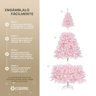 Foto 5 | Foto 5 | Árbol De Navidad Esquimal Pino Nevado Rosa 1.80m Con 780 Ramas