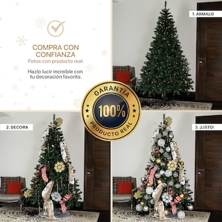Foto 6 | Foto 6 | Árbol De Navidad Esquimal Pino Verde 1.80m Con Luces Led De 8 Modos De Iluminación