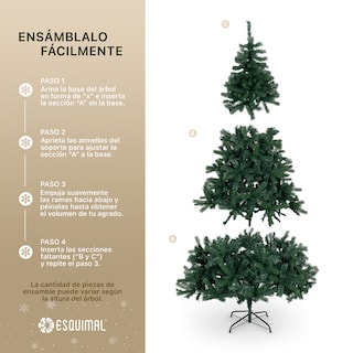 Foto 5 | Foto 5 | Árbol De Navidad Esquimal Pino Verde 2.20m Con Luces Led De 8 Modos De Iluminación