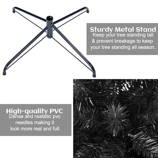Foto 5 | Foto 5 | Árbol De Navidad Sunnyglade, Pvc Negro, 1,2 M, Con Soporte De Metal - Venta Internacional.