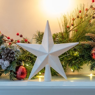 Foto 5 | Foto 5 | Adorno Para Árbol, Estrella Con Purpurina, 20 Cm, Decoración Navideña - Venta Internacional.