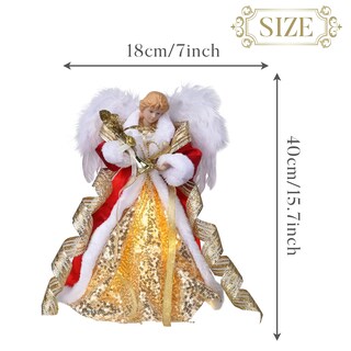 Foto 4 | Foto 4 | Decoración Para Árbol De Ángel De Navidad Valery Madelyn, 40 Cm Con Luz - Venta Internacional.