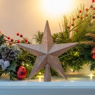 Foto 5 | Foto 5 | Adorno Para Árbol, Estrella Con Purpurina, 20 Cm, Decoración Navideña - Venta Internacional.