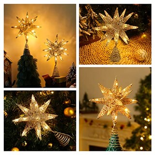 Foto 6 | Foto 6 | Decoración Para Árbol De Navidad Lewondr Con Forma De Estrella Geométrica 3d Con Luz Led - Venta Internacional.