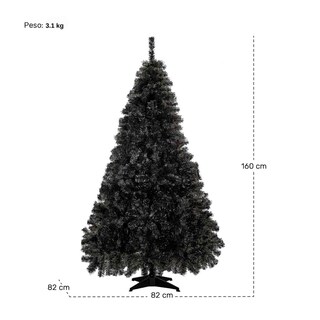 Foto 5 | Foto 5 | Arbol De Navidad Negro Pino Navideño 1.60 Metros 650 Ramas