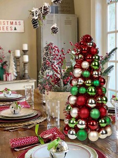 Foto 5 | Foto 5 | Mesa Con Forma De Árbol De Navidad Gnflus, Tamaño Pequeño, 40 Cm, Con 94 Adornos - Venta Internacional.