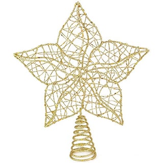 Foto 1 | Foto 1 | Decoración Para Árbol De Navidad Con Forma De Estrella Brillante, Alambre Dorado - Venta Internacional.