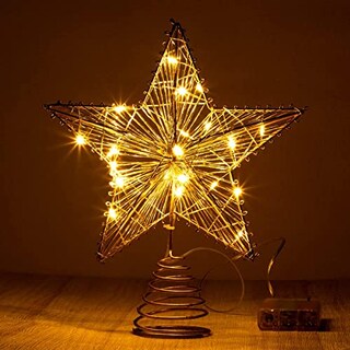 Foto 3 | Foto 3 | Decoración para Árbol de Navidad Joyin con Forma de Estrella Dorada con Led 20 cm - Venta Internacional