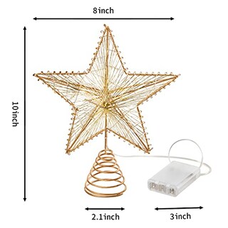 Foto 4 | Foto 4 | Decoración para Árbol de Navidad Joyin con Forma de Estrella Dorada con Led 20 cm - Venta Internacional