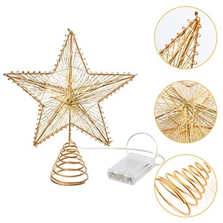 Foto 5 | Foto 5 | Decoración para Árbol de Navidad Joyin con Forma de Estrella Dorada con Led 20 cm - Venta Internacional