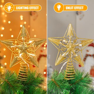 Foto 3 | Foto 3 | Decoración Con Forma De Estrella De Navidad Brightown 3d 8 Con Purpurina Dorada - Venta Internacional.