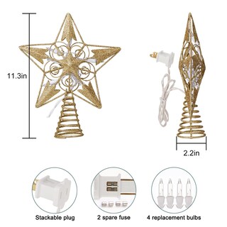 Foto 4 | Foto 4 | Decoración Con Forma De Estrella De Navidad Brightown 3d 8 Con Purpurina Dorada - Venta Internacional.