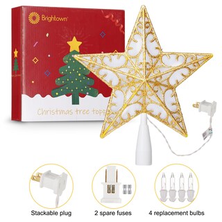 Foto 6 | Foto 6 | Decoración Para Árbol De Navidad Brightown Star Con 10 Bombillas, Color Blanco - Venta Internacional.
