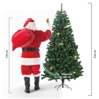 Foto 3 | Foto 3 | Árbol Navidad 2.10 M Pino Verde Frondoso Decoración Navideña
