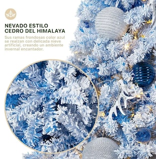Foto 2 | Foto 2 | Árbol Navideño Xtellar Nevado Azul Vibrante 1.8m Estilo Himalaya, 780 Ramas Frondosas